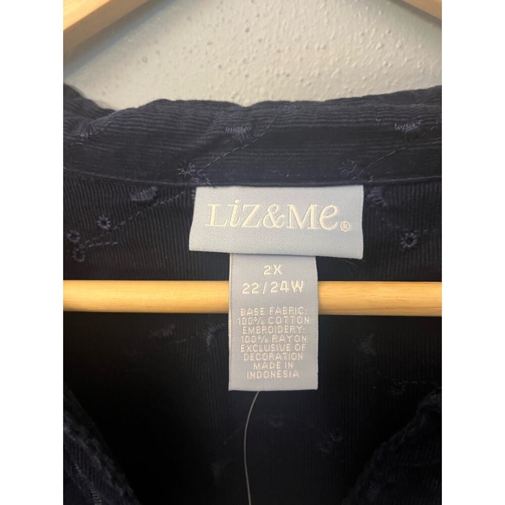 NWT Liz & Me Corduroy Embroidered Shirt - Picture 2 of 3
